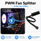 Hub PWM pour ventilateurs, 4 broches, 5 ports