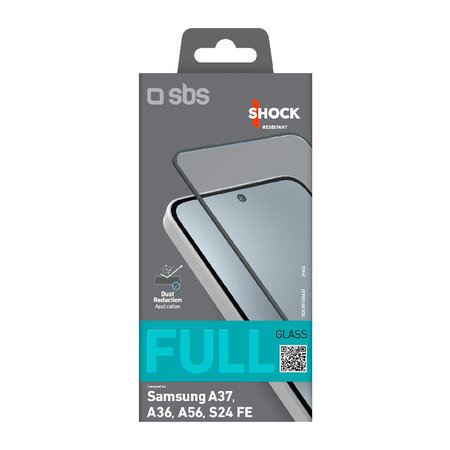 SBS - Verre Trempé Full Cover pour Samsung Galaxy A37, A36, A56, S24 FE, noir