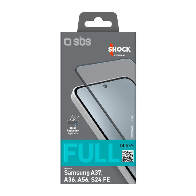 SBS - Verre Trempé Full Cover pour Samsung Galaxy A37, A36, A56, S24 FE, noir