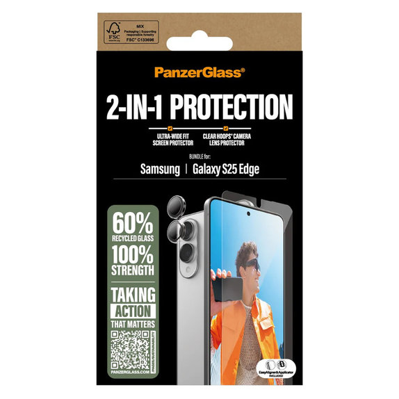 Bundle 2-en-1 pour Samsung Galaxy S25 Edge, PanzerGlass