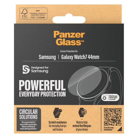 Verre trempé UWF pour Samsung Galaxy Watch7 44 mm, Clair, PanzerGlass