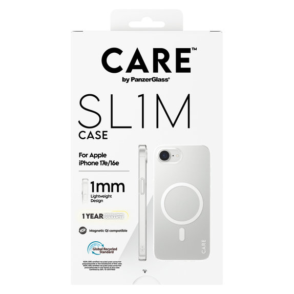 Étui SL1M avec MagSAFE by PanzerGlass pour iPhone 17e/16e, Transparent, PanzerGlass