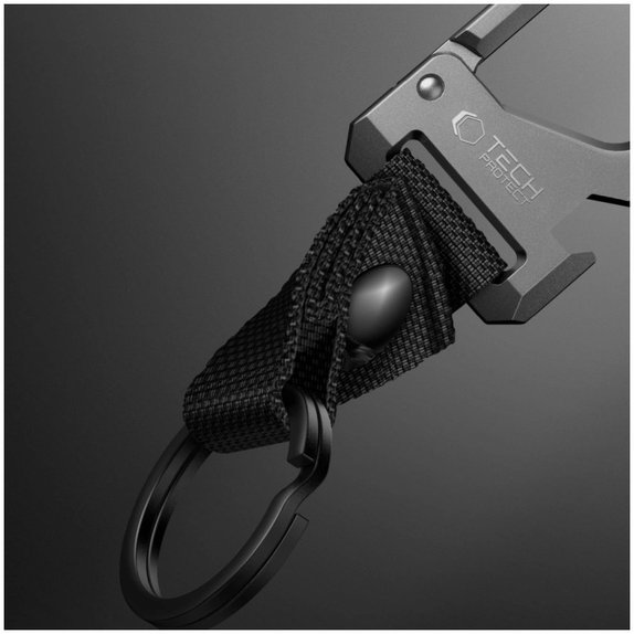 Porte-clés Slidelock Carabiner Keychain, Gunmetal, Tech-Protect