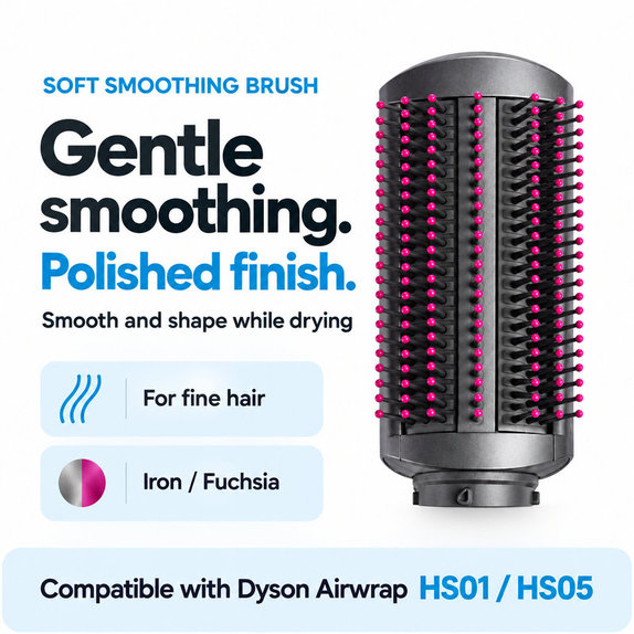 Brosse lissante douce pour Dyson Airwrap HS01, HS05, Iron / Fuchsia