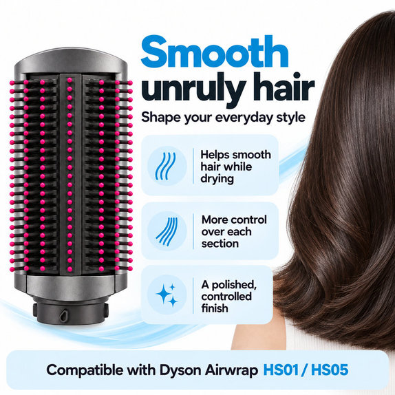 Brosse lissante ferme pour Dyson Airwrap HS01, HS05, Iron / Fuchsia