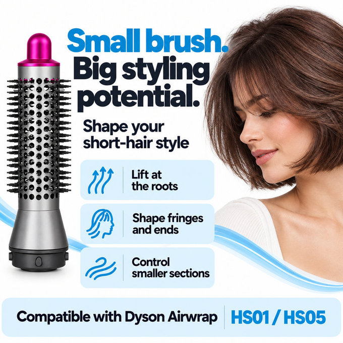 Brosse ronde petite volumisante pour Dyson Airwrap HS01, HS05, Iron / Fuchsia
