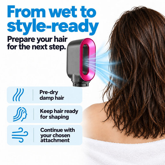Embout de séchage rapide pour Dyson Airwrap HS01, HS05, Iron / Fuchsia