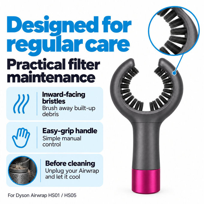 Brosse de nettoyage du filtre pour Dyson Airwrap HS01, HS05