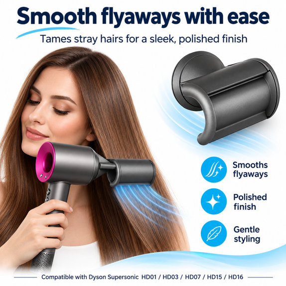 Embout lissant Flyaway pour Dyson Supersonic HD01, HD03, HD07, HD15, HD16, Iron