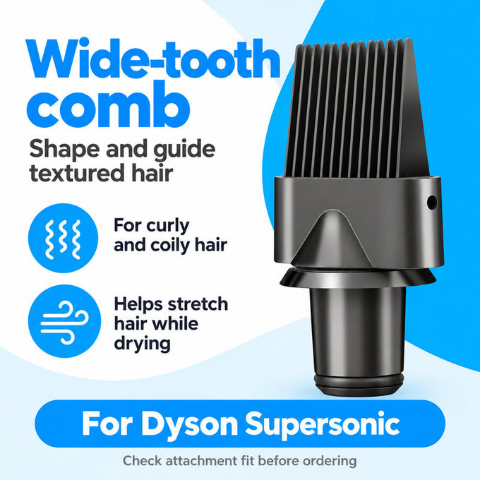 Peigne à dents larges pour Dyson Supersonic HD01, HD03, HD07, HD15, HD16