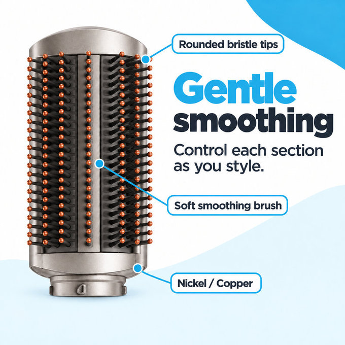 Brosse lissante douce pour Dyson Airwrap HS01, HS05, Nickel / Copper