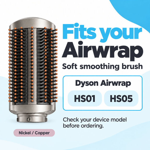 Brosse lissante douce pour Dyson Airwrap HS01, HS05, Nickel / Copper