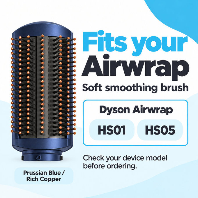 Brosse lissante douce pour Dyson Airwrap HS01, HS05, Prussian Blue / Rich Copper