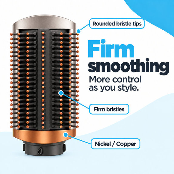 Brosse lissante ferme pour Dyson Airwrap HS01, HS05, Nickel / Copper