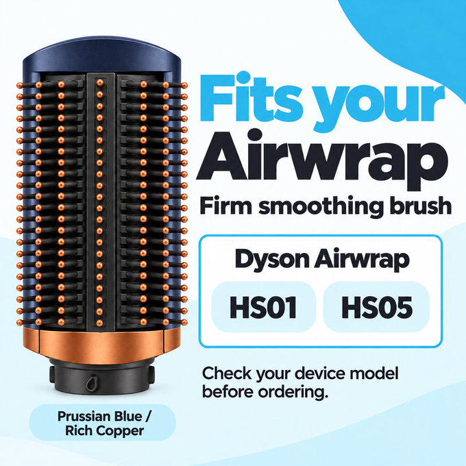 Brosse lissante ferme pour Dyson Airwrap HS01, HS05, Prussian Blue / Rich Copper