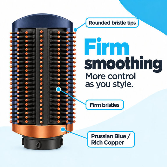 Brosse lissante ferme pour Dyson Airwrap HS01, HS05, Prussian Blue / Rich Copper