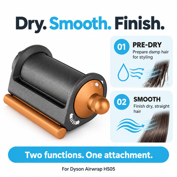Embout Coanda lissant et séchant pour Dyson Airwrap HS05, Nickel / Copper