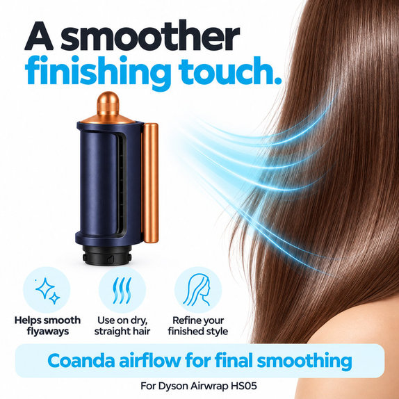 Embout Coanda lissant et séchant pour Dyson Airwrap HS05, Prussian Blue / Rich Copper