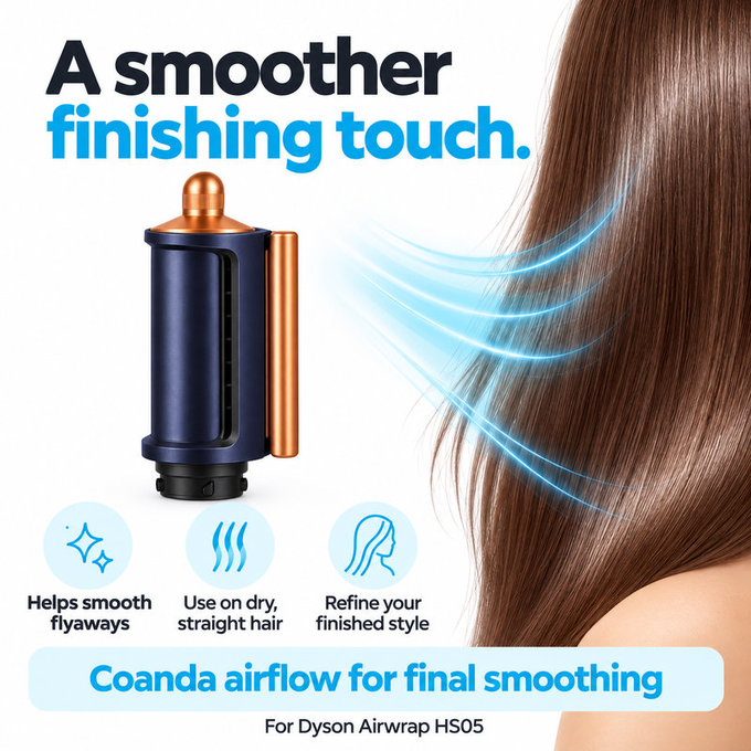 Embout Coanda lissant et séchant pour Dyson Airwrap HS05, Prussian Blue / Rich Copper