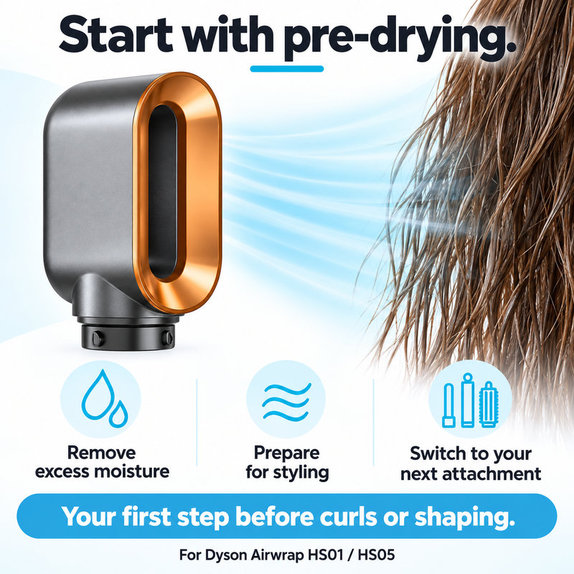 Embout de séchage rapide pour Dyson Airwrap HS01, HS05, Nickel / Copper