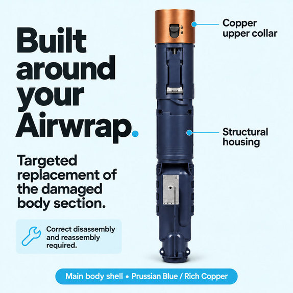 Coque du corps principal pour Dyson Airwrap HS01, HS05, Prussian Blue / Rich Copper
