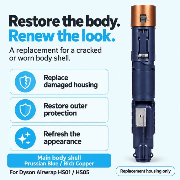 Coque du corps principal pour Dyson Airwrap HS01, HS05, Prussian Blue / Rich Copper