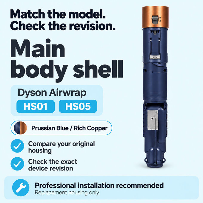 Coque du corps principal pour Dyson Airwrap HS01, HS05, Prussian Blue / Rich Copper