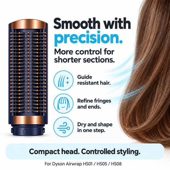 Petite brosse lissante ferme pour Dyson Airwrap HS01, HS05, HS08, Prussian Blue / Rich Copper