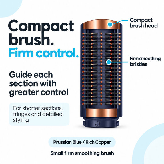 Petite brosse lissante ferme pour Dyson Airwrap HS01, HS05, HS08, Prussian Blue / Rich Copper