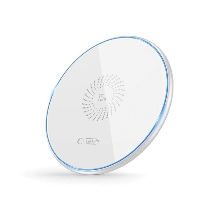 Chargeur sans fil QI15W-C1 15W, blanche, Tech-Protect