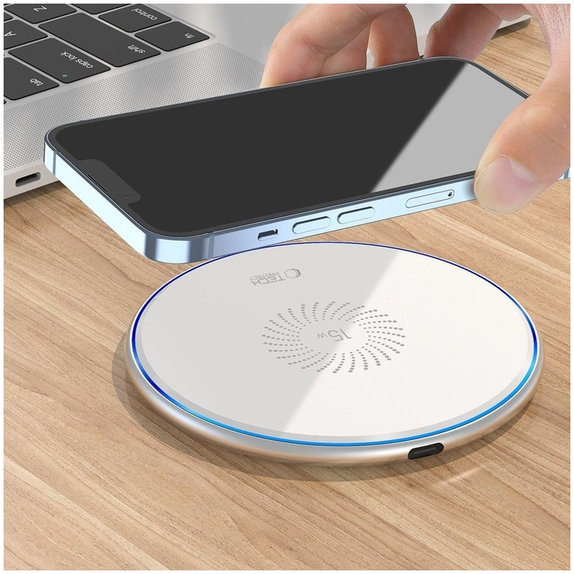 Chargeur sans fil QI15W-C1 15W, blanche, Tech-Protect