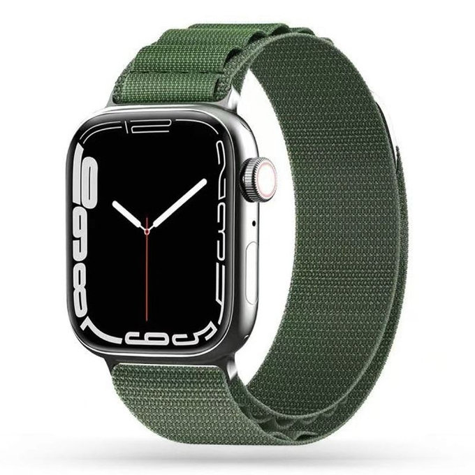 Bracelet Nylon Pro pour Apple Watch 8 / 9 / 10 / 11 / SE / Ultra (44 / 45 / 46 / 49 mm), Military Green, Tech-Protect