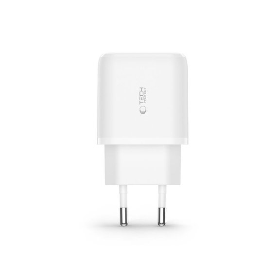 Chargeur secteur C20W 2-PORT PD 20W / QC3.0 + Lightning Cable, blanche, Tech-Protect