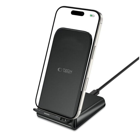 Chargeur sans fil QI15W-S2 15W, noire, Tech-Protect
