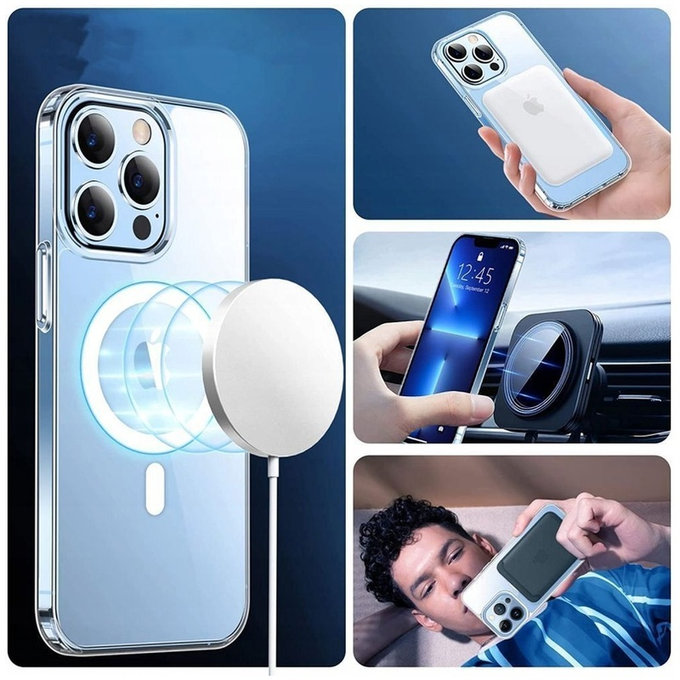 Coque FlexAir Hybrid MagSafe pour Samsung S23, transparente, Tech-Protect