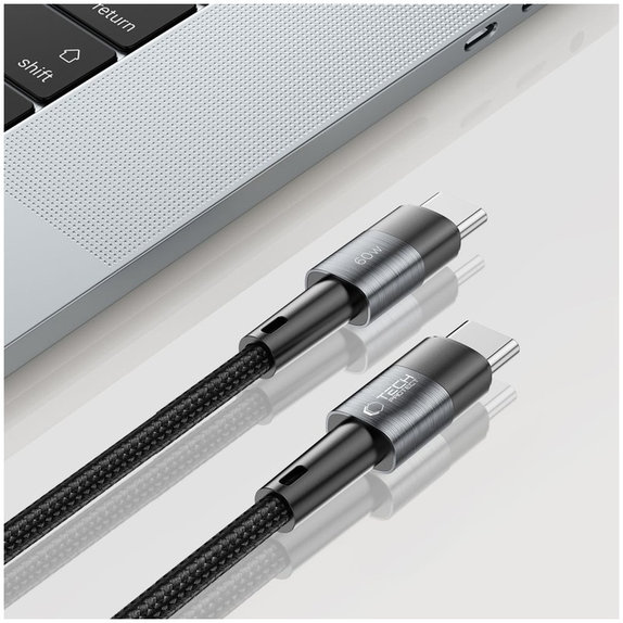Câble Ultraboost USB-C Cable PD 60W / 3A 25CM, grise, Tech-Protect