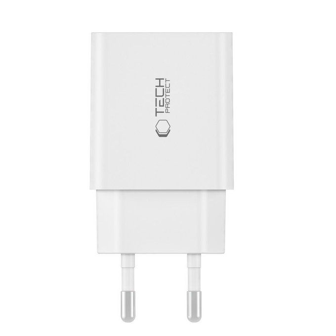 Chargeur secteur C35W 2-PORT PD 35W + USB-C Cable, blanche, Tech-Protect