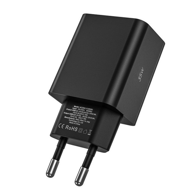 Chargeur secteur C35W 2-PORT PD 35W + USB-C Cable, blanche, Tech-Protect