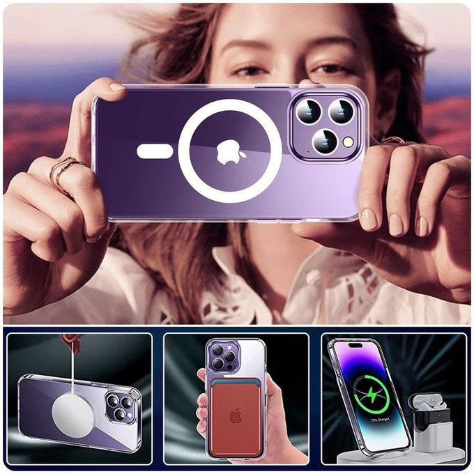 Coque FlexAir Hybrid MagSafe pour Samsung S24, transparente, Tech-Protect
