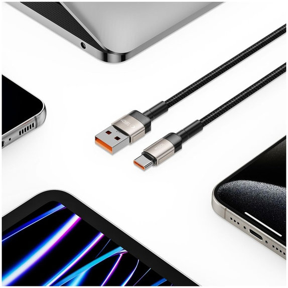 Câble Ultraboost Evo USB-C Cable 100W/5A 200cm, Titanium, Tech-Protect