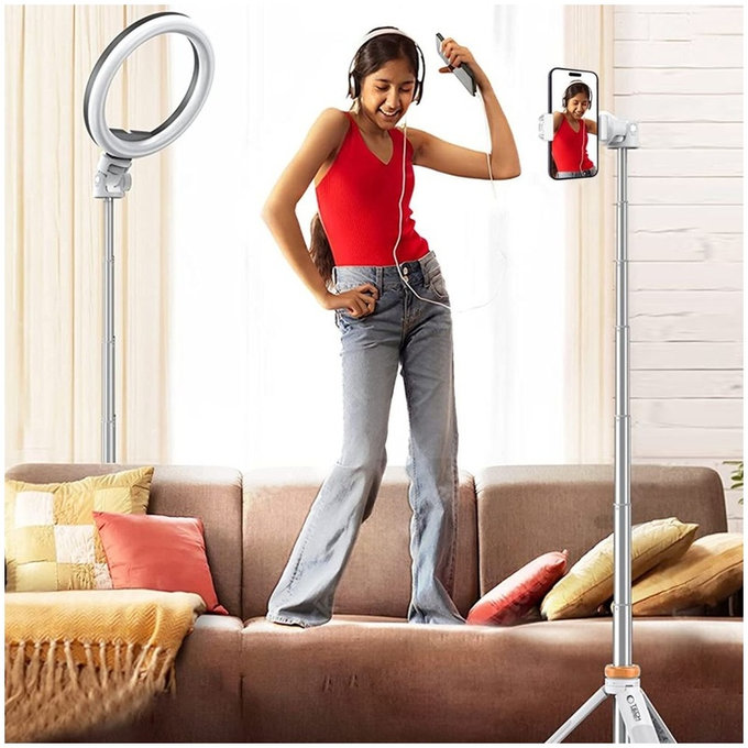 Perche selfie avec trépied L03S, blanche, Tech-Protect