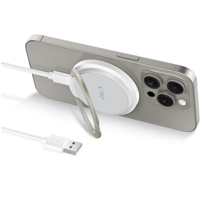 Chargeur sans fil QI15W-A33 Magnetic MagSafe, blanche, Tech-Protect
