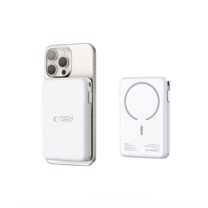 Batterie externe PB31 Lifemag MagSafe 10000mAh, blanche, Tech-Protect