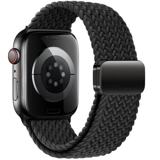 Bracelet Nylonmag pour Apple Watch 8 / 9 / 10 / 11 / SE / Ultra (44 / 45 / 46 / 49 mm), noire, Tech-Protect