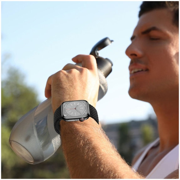 Bracelet Nylonmag pour Apple Watch 8 / 9 / 10 / 11 / SE / Ultra (44 / 45 / 46 / 49 mm), noire, Tech-Protect