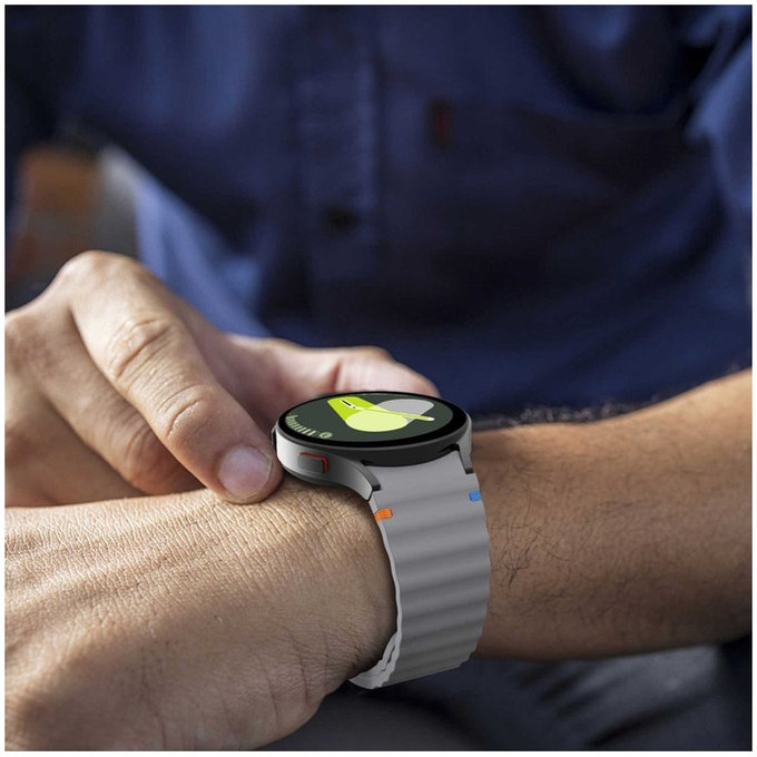 Bracelet Silicone Sport pour Samsung Watch 4 / 5 / 5 Pro / 6 / 7 / FE, Crayon Grey, Tech-Protect