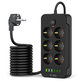 Chargeur secteur PC6X6 Power Strip 3 USB & 3 USB-C & 6 Socket 200cm, noire, Tech-Protect