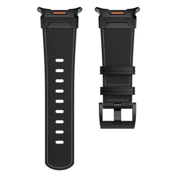 Bracelet Delta Pro pour Samsung Watch Ultra 1 / 2 2024-2026 (47 mm) Leather, noire, Tech-Protect
