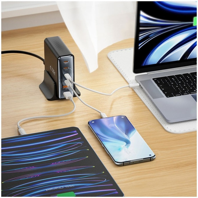 Chargeur secteur DC80W-GAN 6-PORT PD 80W / QC3.0, noire, Tech-Protect