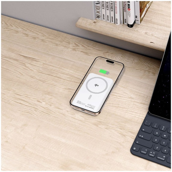 Batterie externe PB24 Lifemag Qi2 MagSafe 10000mAh, blanche, Tech-Protect